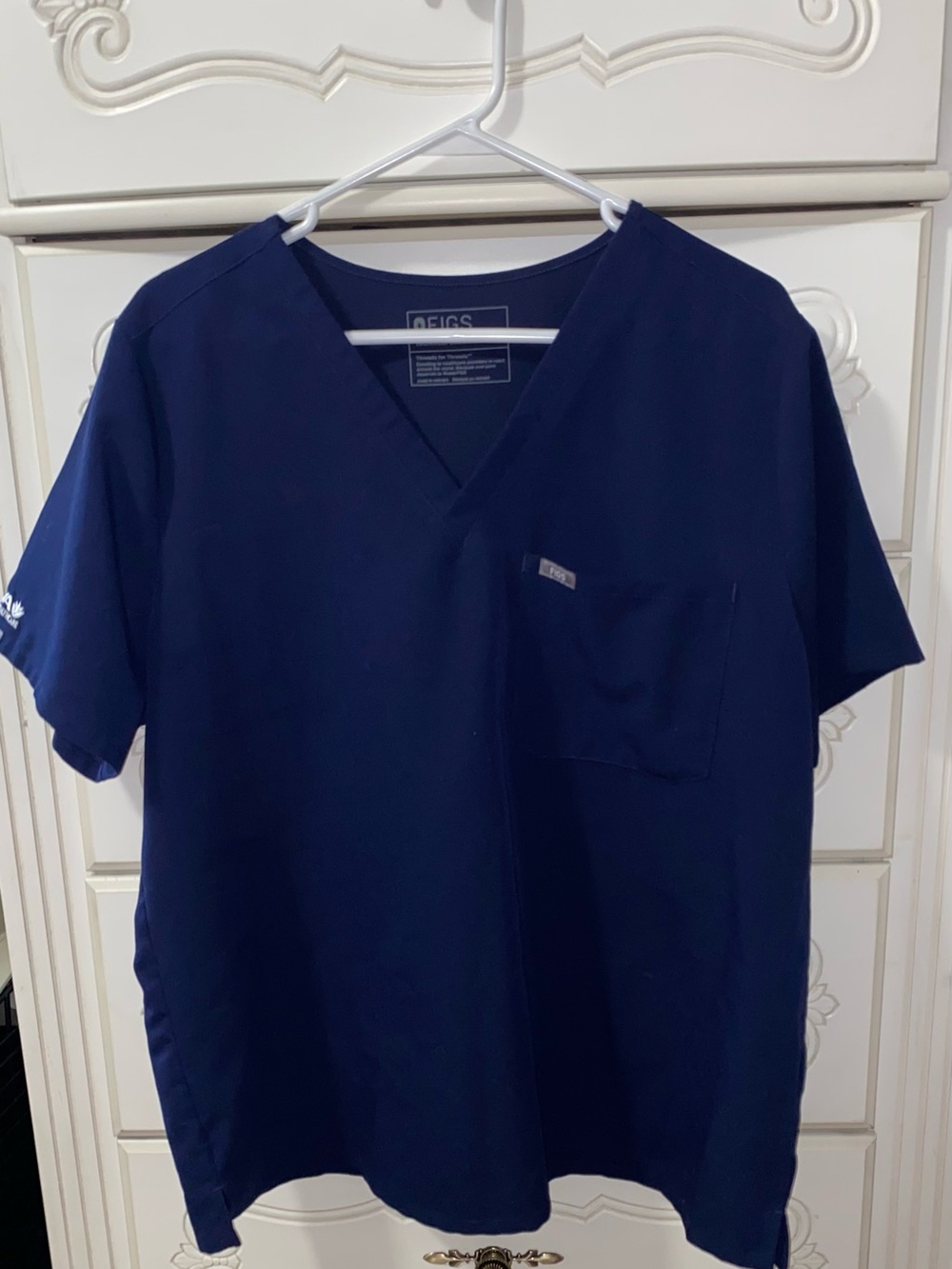 Figs Navy Blue Scrub Top